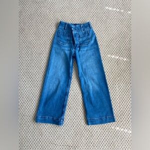 Anthropologie The Colette cropped wide leg jean, 24P, medium wash